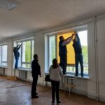 Робота з  улаштування тимчасових захисних плівок