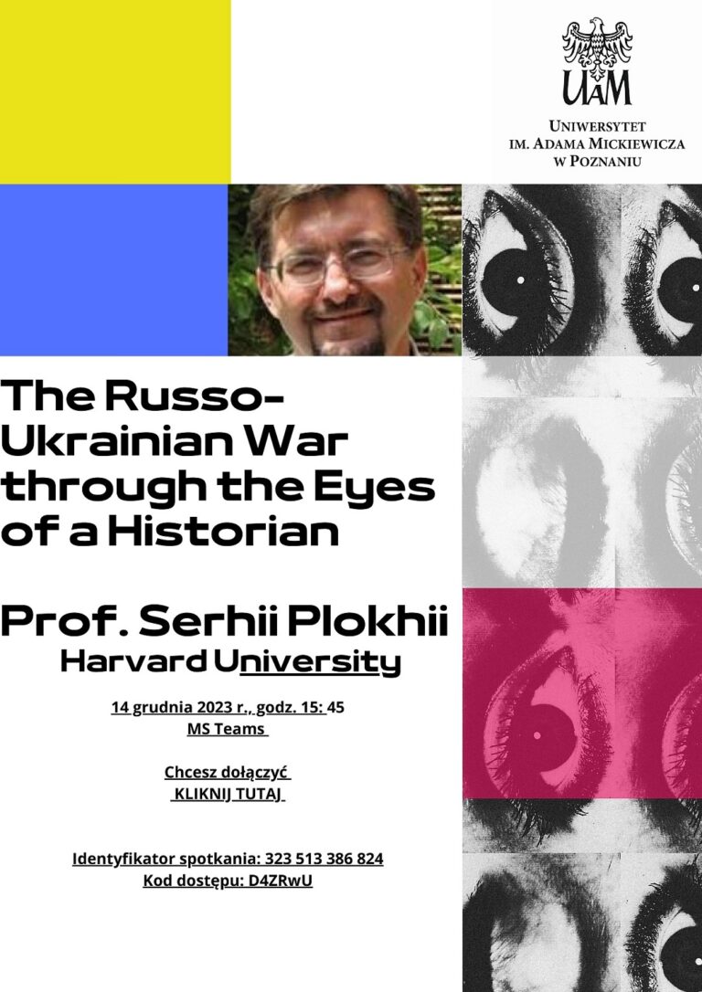 Invitation to the lecture held by Serhii Plokhii