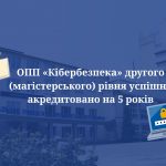 ОПП «Кібербезпека» другого (магістерського) рівня успішно акредитовано на 5 років.